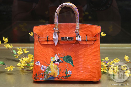 heart evangelista painted hermes bag