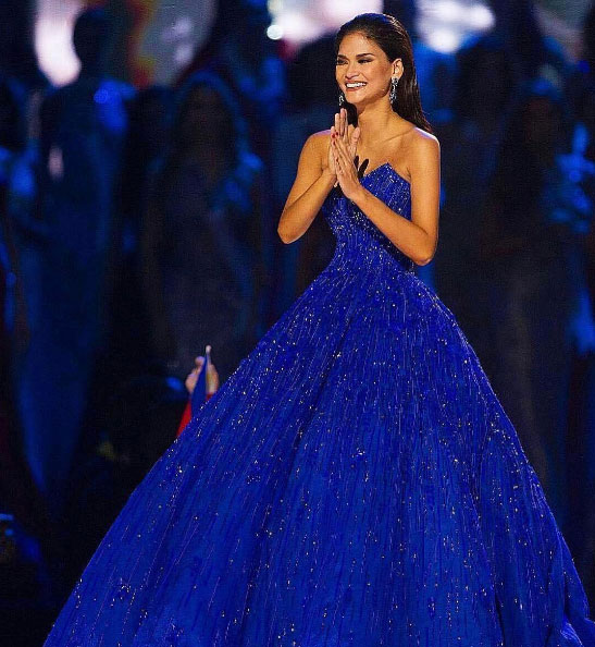 pia wurtzbach royal blue gown