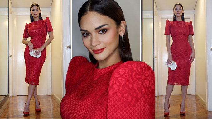 filipiniana dress red