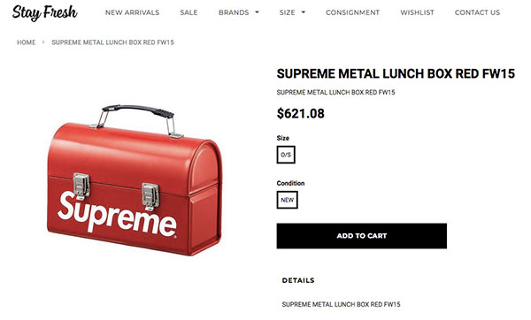 Supreme Metal Lunch Box Red