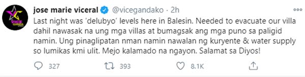 Vice Ganda faces wrath of Typhoon Ulysses in Balesin: 'Delubyo levels,  wasak mga villas