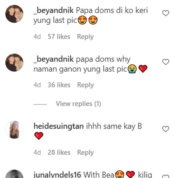 instagram comments: netizens name bea as the mysterious girl
