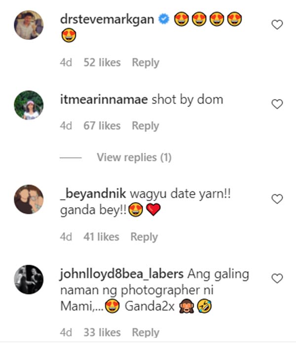 instagram comment: netizens decode bea wagyu date