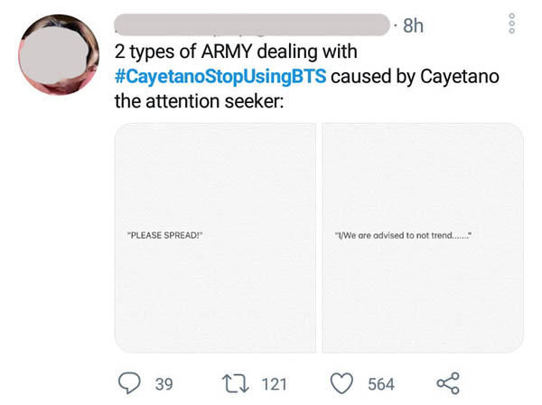 Pinoy ARMY urges fans to mass email bighit to report cayetano