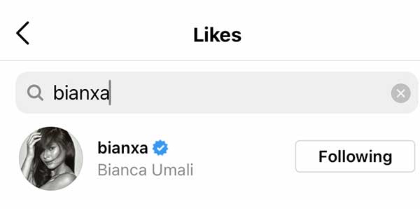 Bianca Umali likes ruru instagram comment