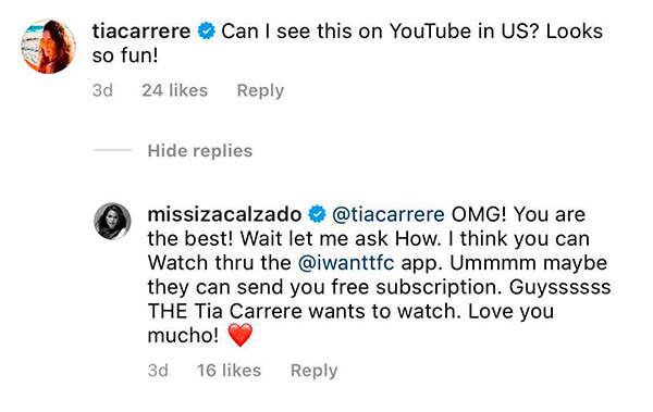 Tia Carrere, Iza Calzado comment exchange about Ang Iyo Ay Akin