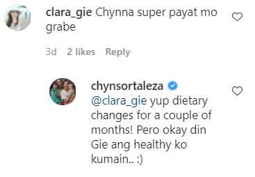 netizen comments on Chynna weight; Chynna Ortaleza replies