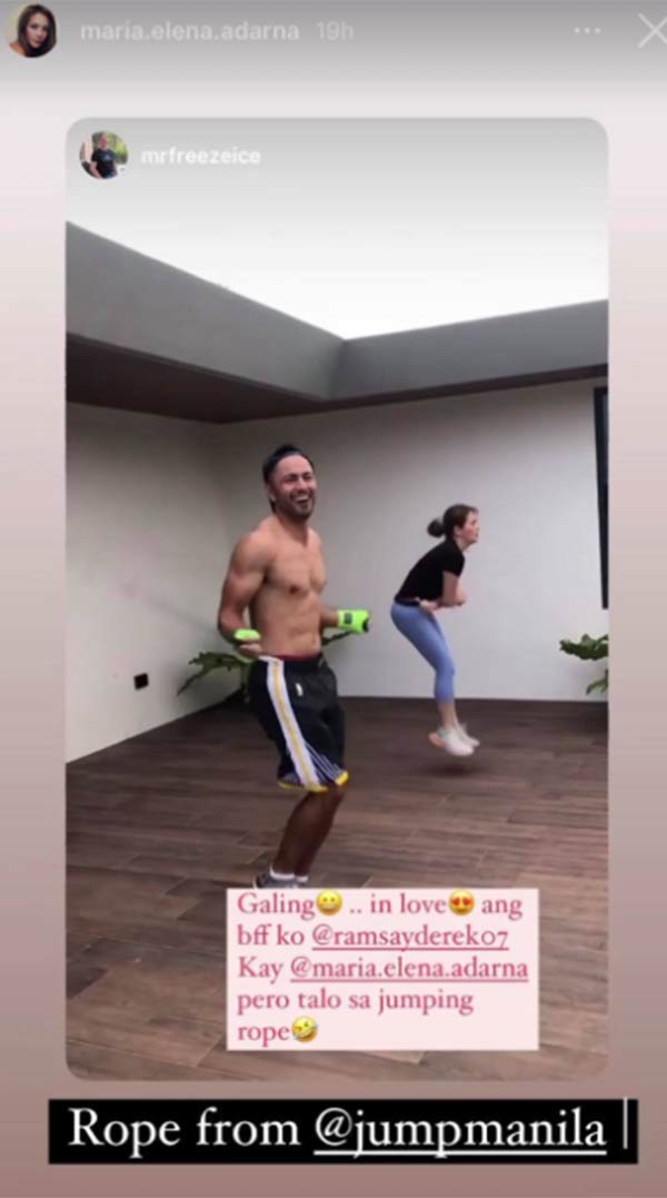 Instagram story: derek ramsay, ellen adarna workout