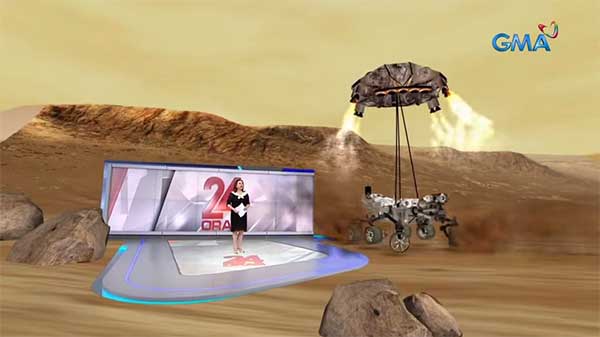 Mel Tiangco 24 oras report with Mars as AR