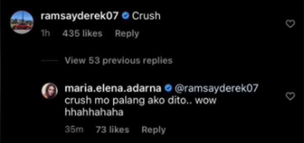 Instagram Comment: Derek Ramsay admits crush with Ellen Adarna; Ellen reacts