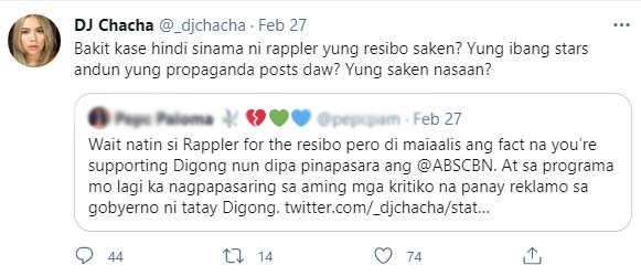 Twitter Repost: DJ Chacha on allegation of boosting propaganda