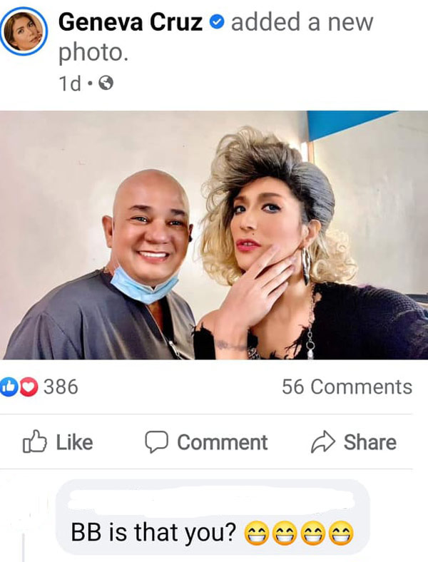 Facebook Photo: Geneva Cruz posts makeup transformation to Madonna; netizen compares her to BB Gandanghari
