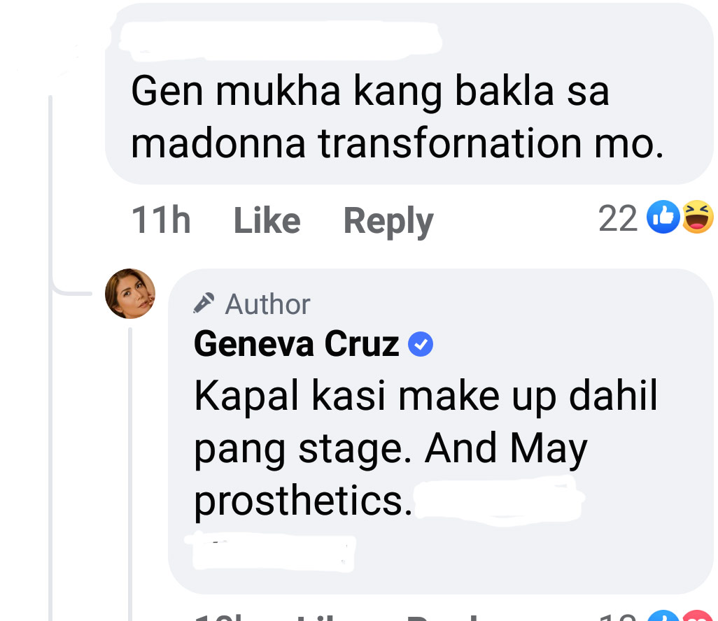 FB Comment: netizen tells Geneva she looks like a gay in her makeup, Geneva answers