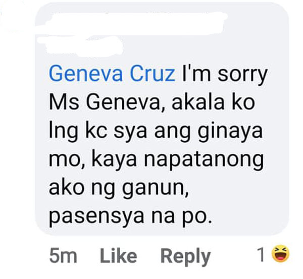 Facebook Comment: Netizen apologizes to Geneva