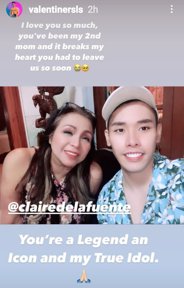 IG Story: Valentine Rosales pays tribute for Claire Dela Fuente