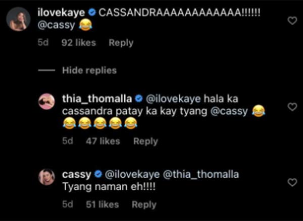 IG Comment: First Yaya co-star Kakai Bautista teases Cassy Legaspi