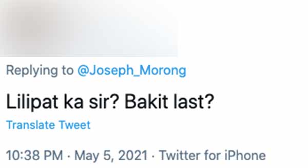 Netizens speculate if Joseph Morong will transfer network