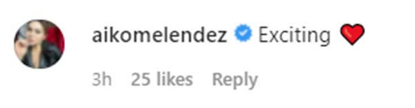 IG Comment: Aiko Melendez excited over Maja's teaser
