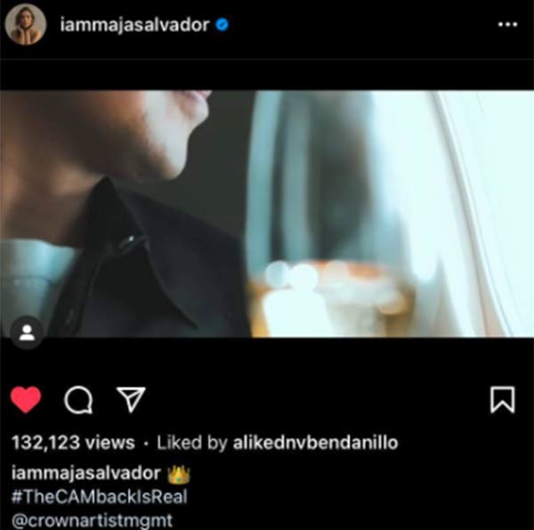 IG Post: Maja Salvador teaser for male talent comeback