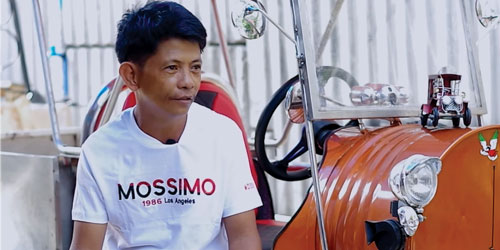 Balut vendor, umaandar ang sasakyang binuo sa junk at scrap metal | PEP.ph