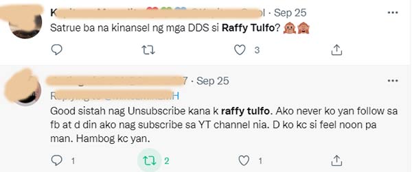Duterte supporters cancel Raffy Tulfo