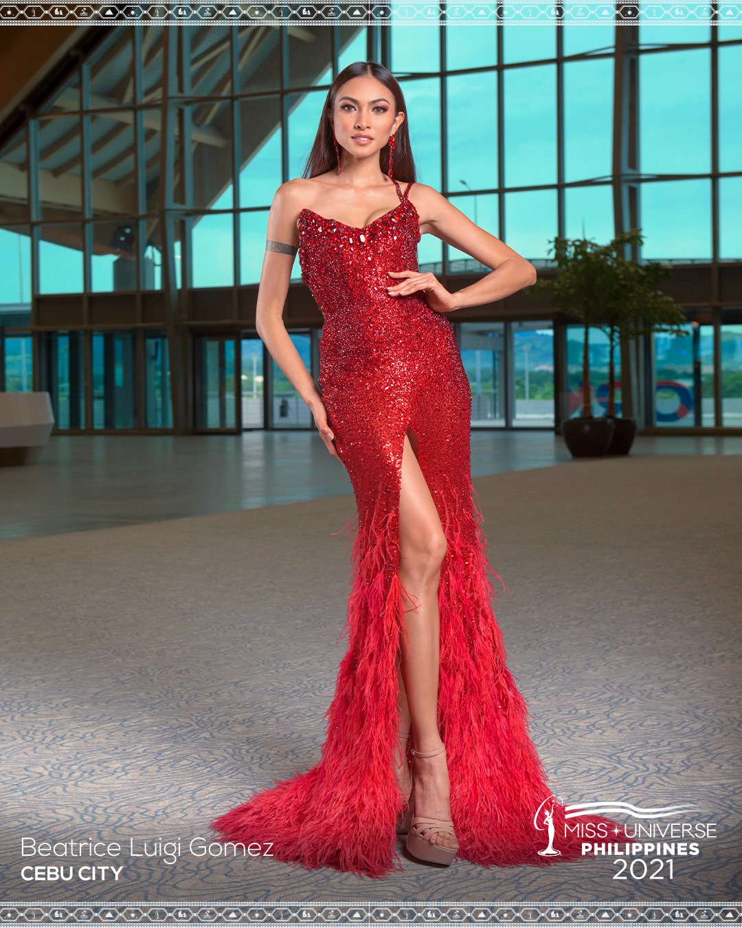Beatrice Luigi Gomez preliminary competition red gown