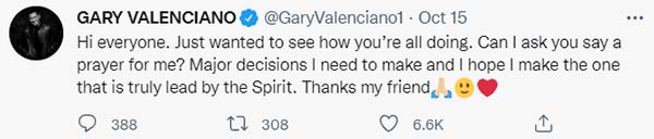 Gary Valenciano Tweet