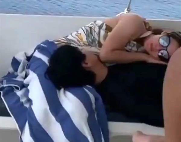 Shaina Magdayao and Piolo Pascual on a motorboat in Bohol