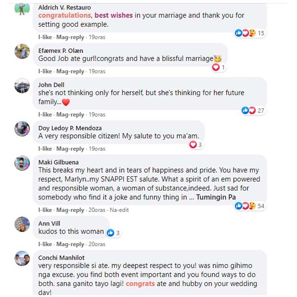 netizens comment on bride's decision to get vaccinated 