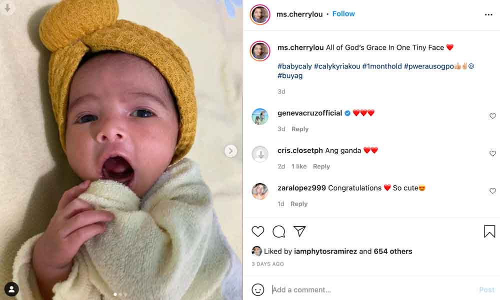 Cherry Lou, Phytos Ramirez introduce Baby Caly on Instagram | PEP.ph