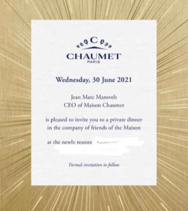 Heart Evangelista's invite to Chaumet Paris event