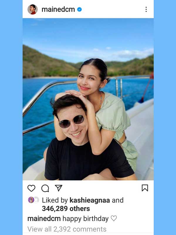 Maine Mendoza posts throwback photo of her and Arjo Atayde