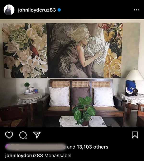 John Lloyd Cruz shows painting by Isabel and Mona Santos