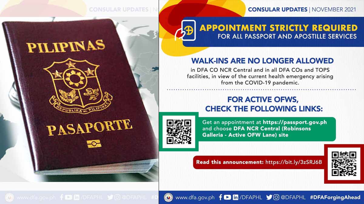 Philippine passport and DFA advisory