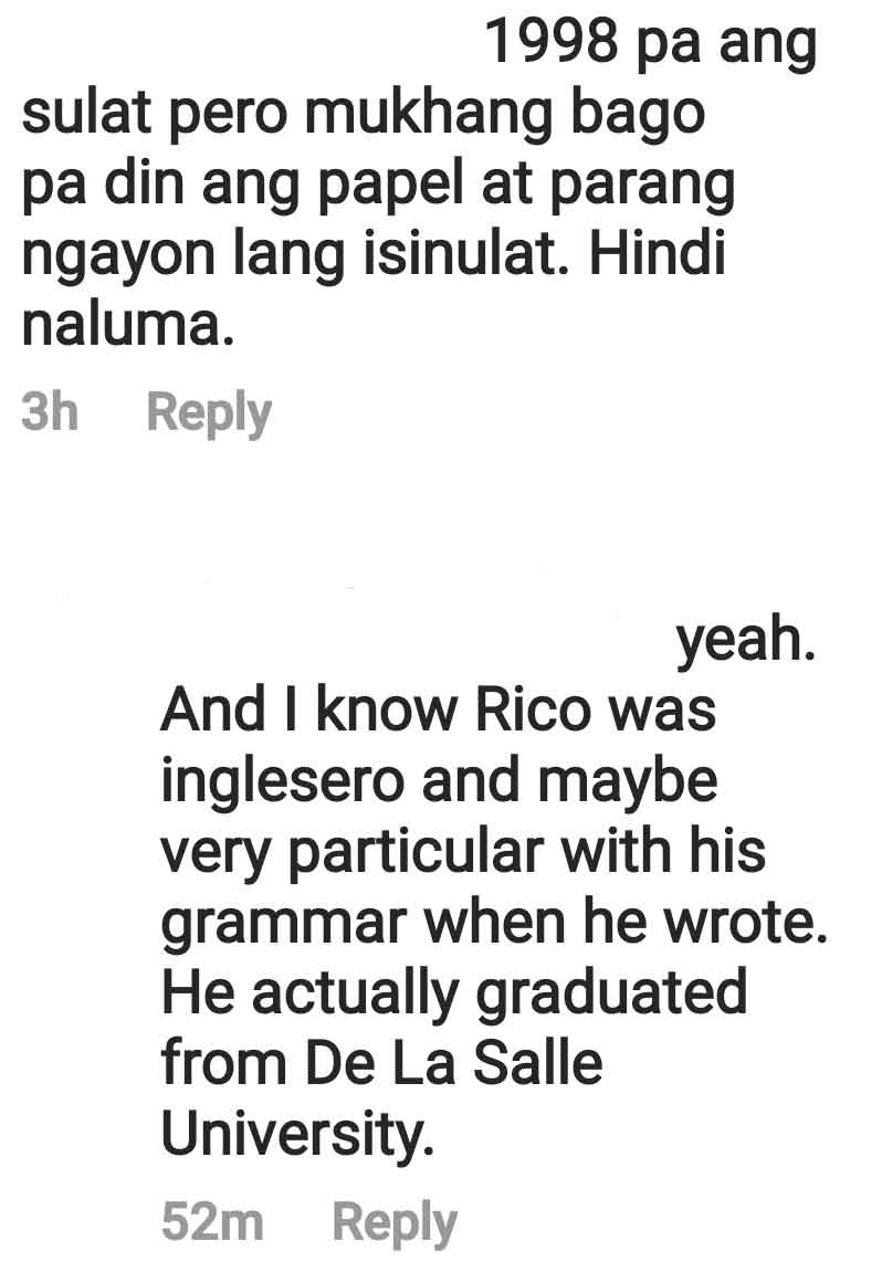 Netizens question authenticity of Rico Yan old letter to Claudine Barretto