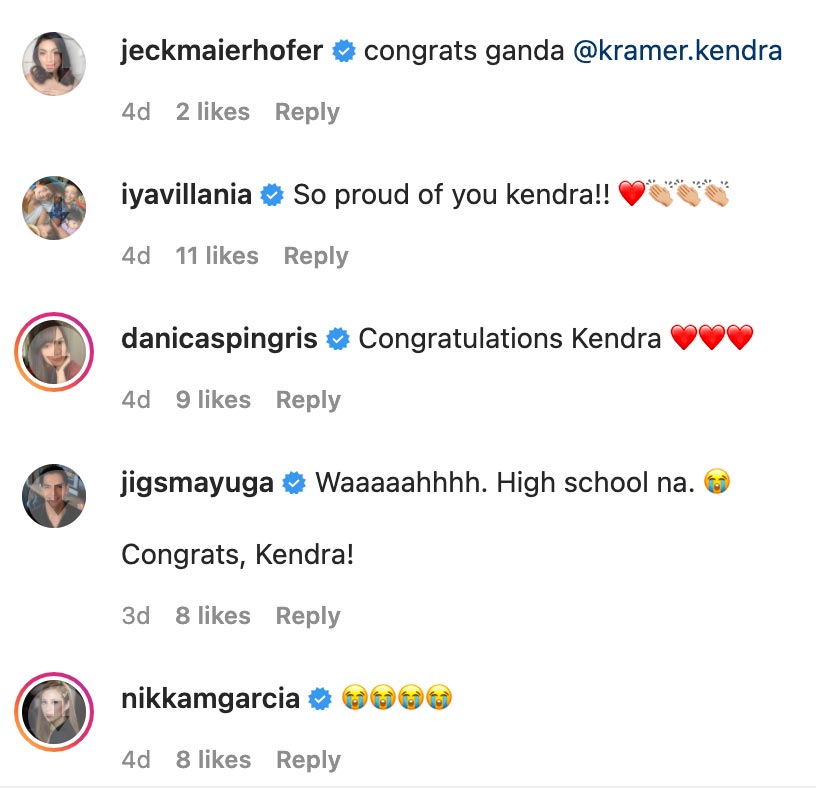 Celebrities congratulate Kendra Kramer