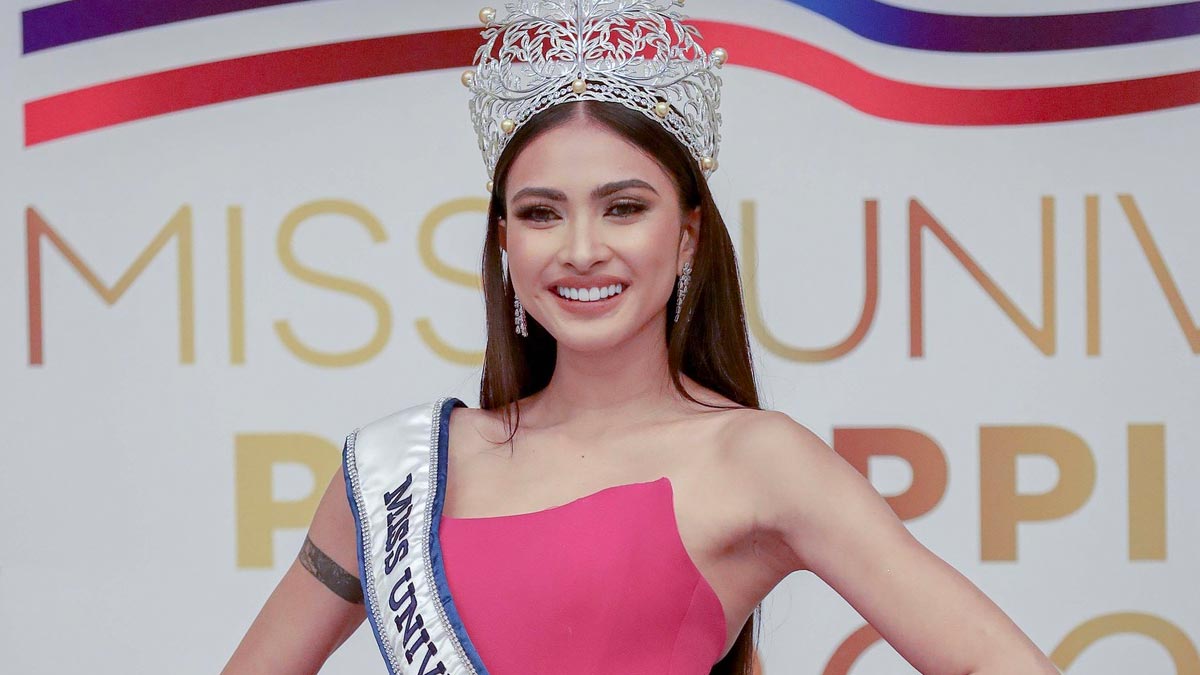Philippine bet Beatrice Luigi Gomez during her send-off party for the Miss Universe 2021 pageant