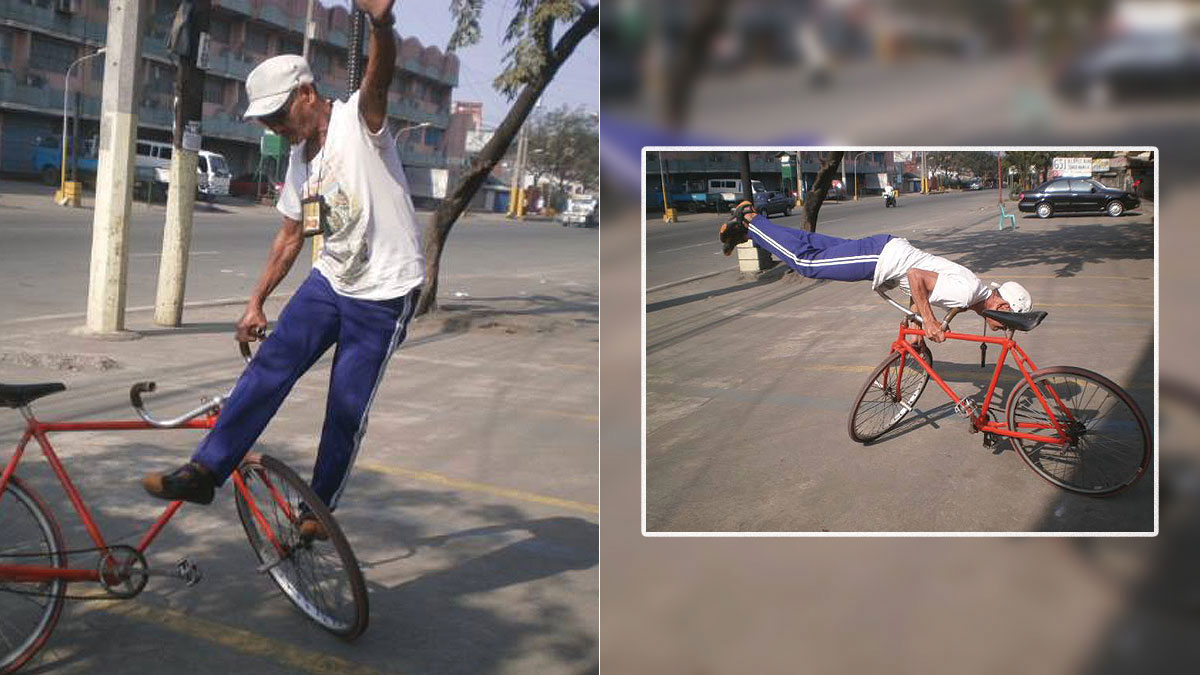 senior citizen bike stunts 