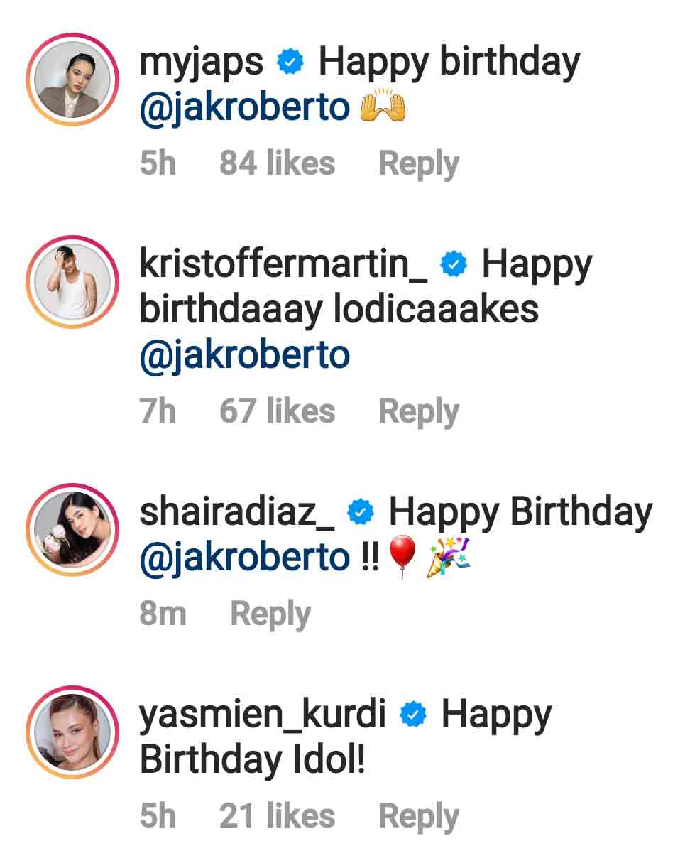 Celebs birthday messages for Jak Roberto