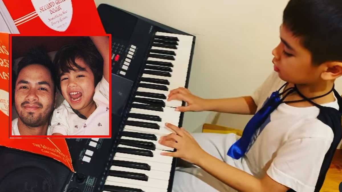Oyo Sotto's son Kalen is good at playing the piano