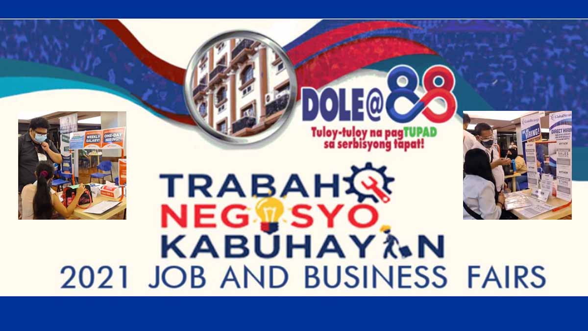 DOLE's announcement of job fairs in line with the agency's 88 founding anniversary.