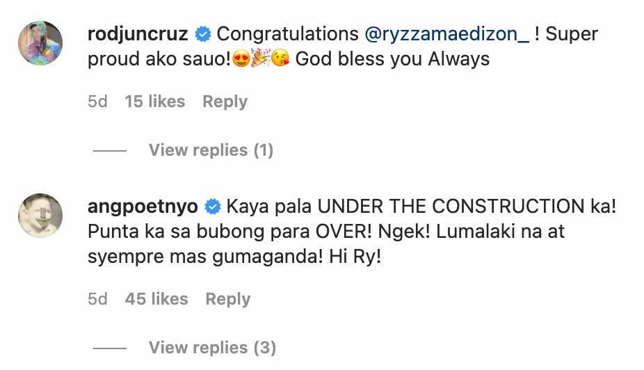 Celebs reactions on Ryzza Mae Dizon's new home