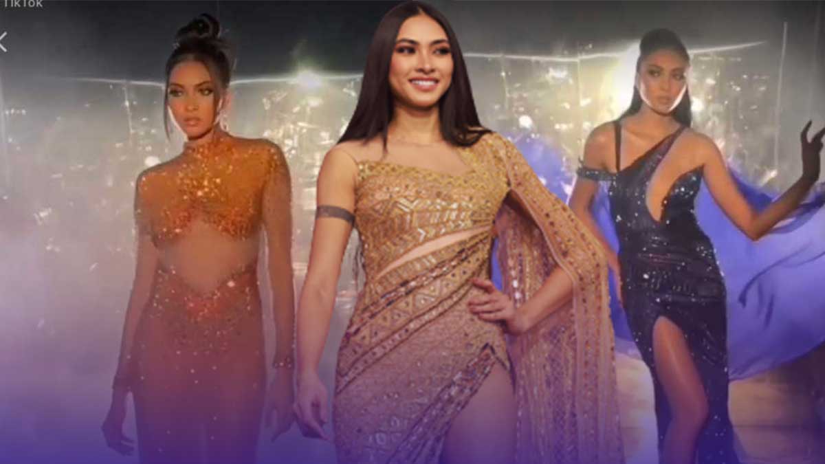 Beatrice Luigi Gomez gown options for Miss Universe 2021