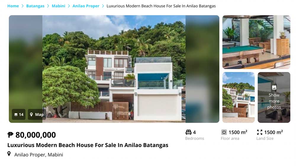 Enrique Gil beach house Batangas