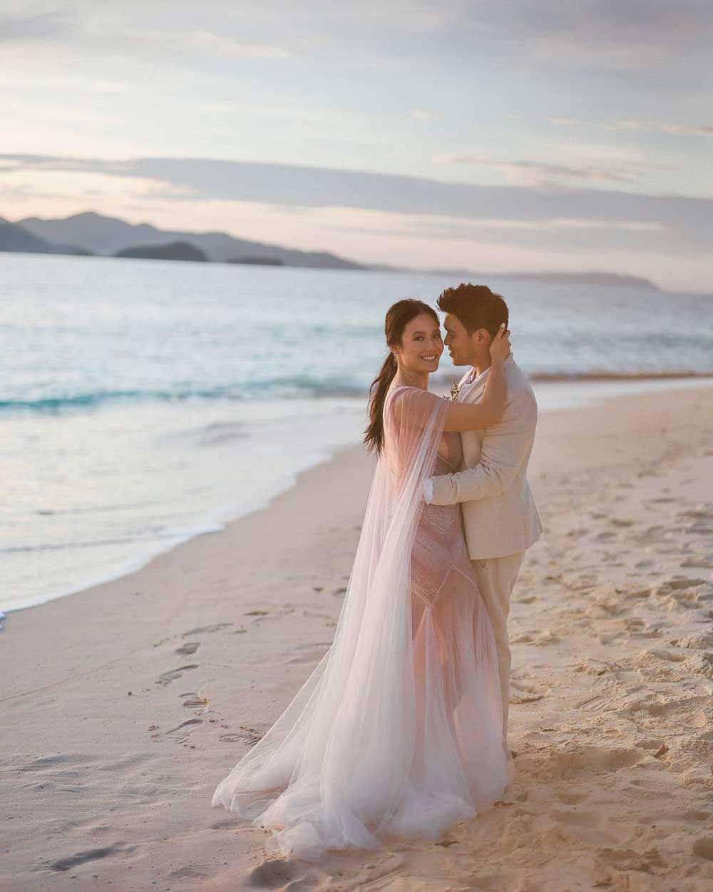 Ritz Azul, Palawan wedding Mak Tumang bridal gown