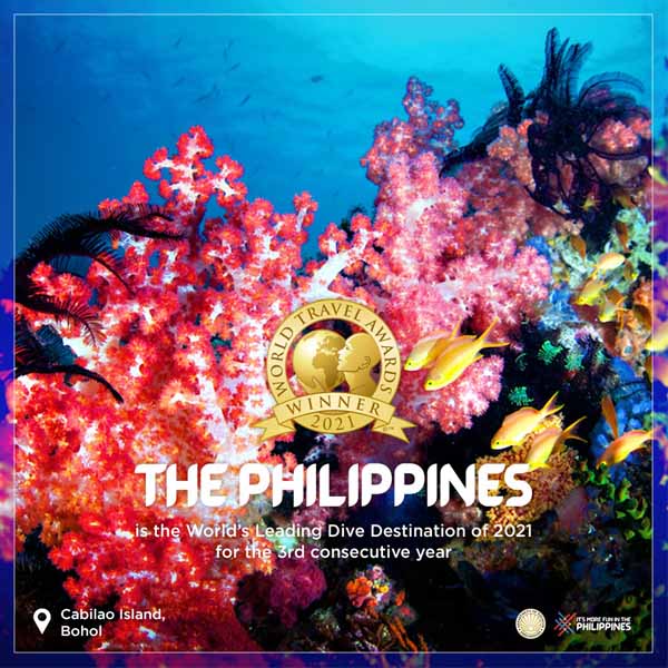 DOT social card about the Philippines being hailed as number 1 diving destination in the world 