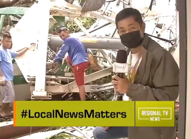 GMA Regional TV correspondent Alan Domingo on location in Cebu Province