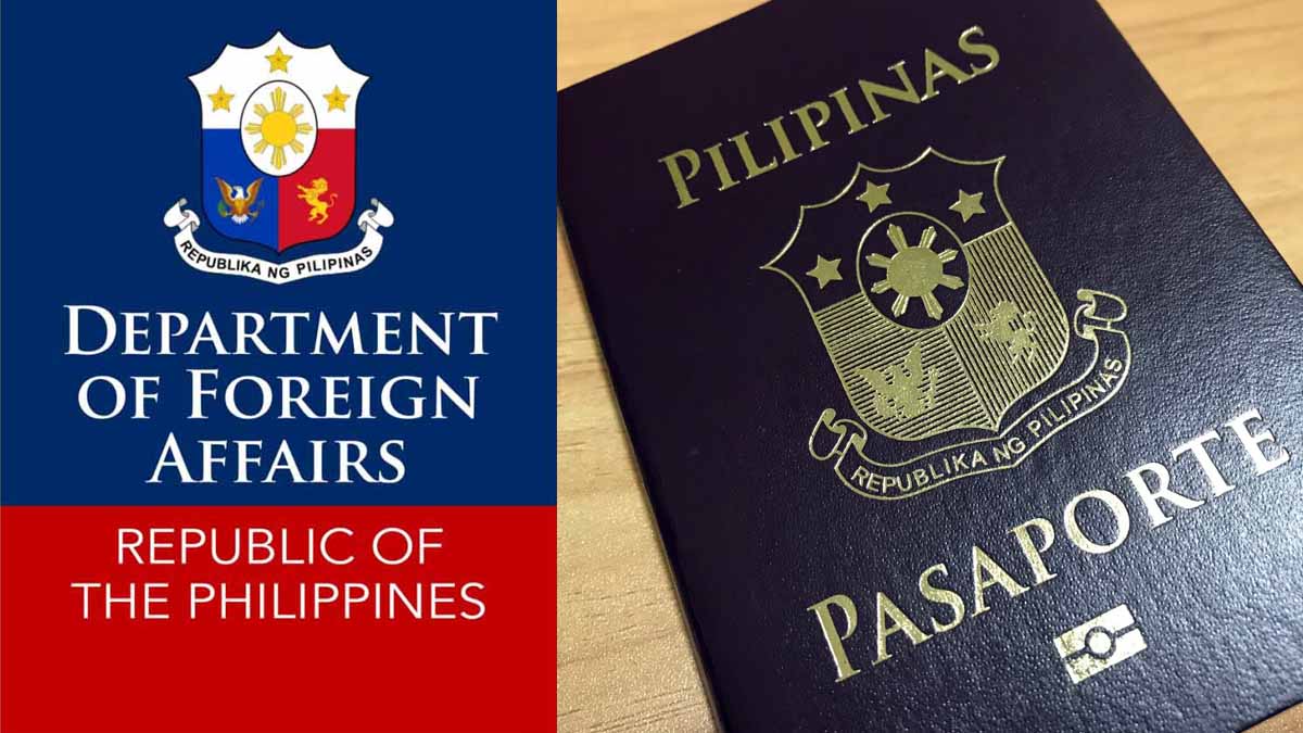 DFA logo and Philippine passport