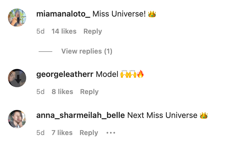 Miss Universe comments Atasha Muhlach