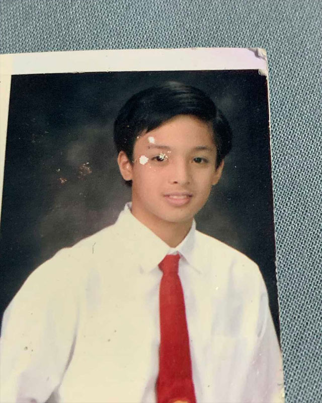 A photo of KD Estrada as a young student
